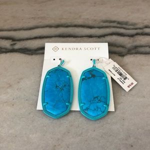 NWT Kendra Scott Danielle Aqua Howlite Earrings